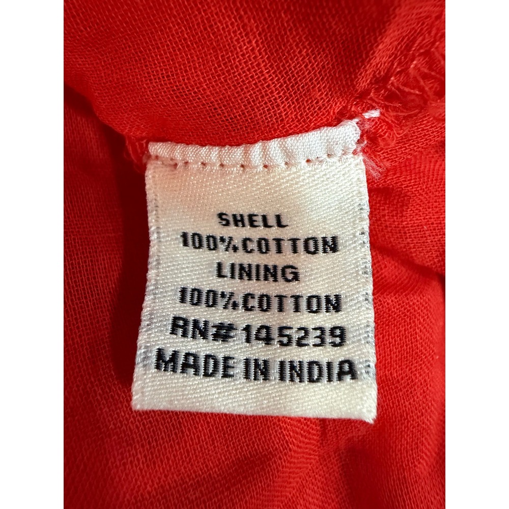 NWOT Size M Sim & Sam Womens Red Cotton Gauze Bubble Hem Mini Dress Smocked Back - Picture 3 of 8